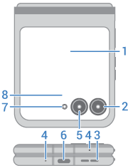 front and side view of closed phone